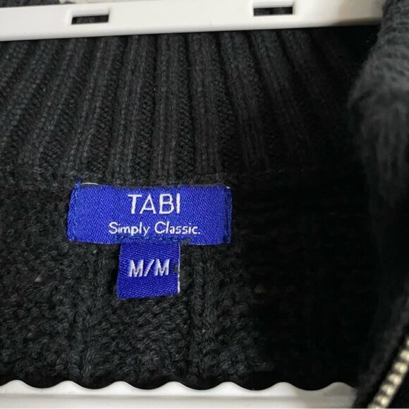 Tabi Women's Black Simply Classic Knit Sweater Jacket - Picture 4 of 7